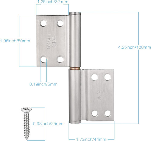 Lift off 360 hinges - lift, inch